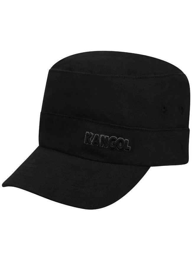 Kangol Cotton Twill Army Cap, Unisex Military-Style Hat, Black, Small/Medium - Image 1